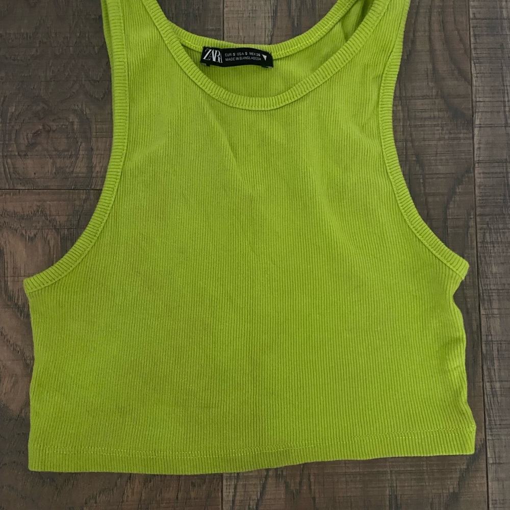 Lime Green zara top! size xs!